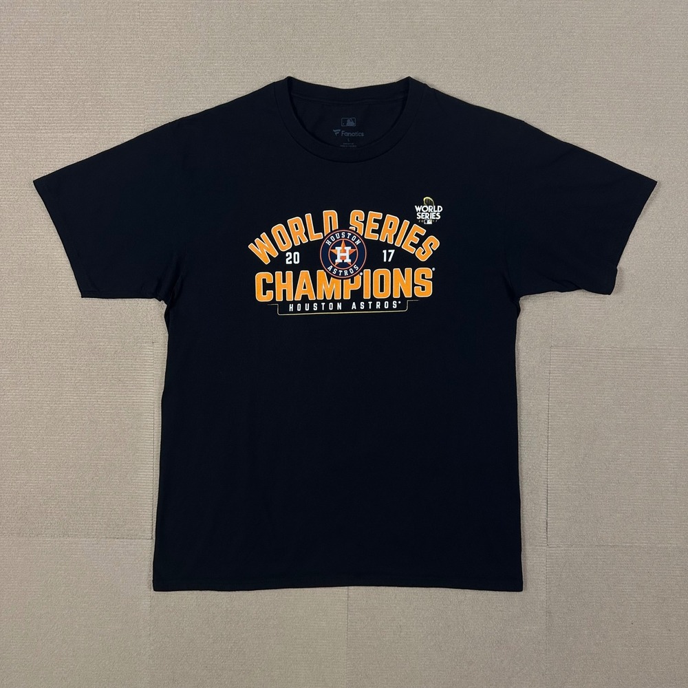 Fanatics Houston Astros 2017 World Series Champions T-Shirt Mens L Black MLB Tee